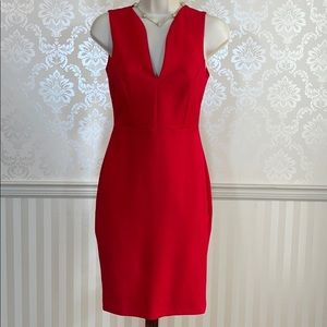 Lulus Red Sleeveless Sheath Back Zip Dress